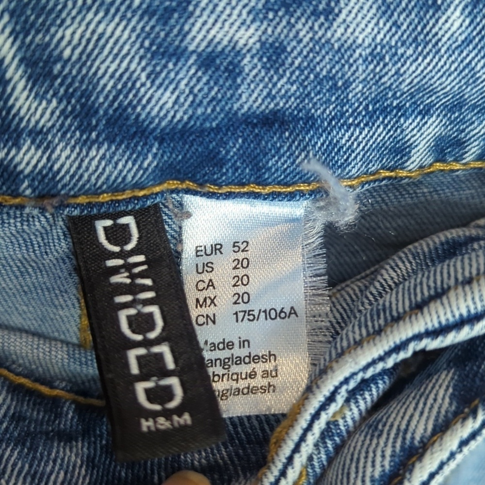 H&M Divided Women's Blue Relaxed Jeans Stretch Wear Ankle -Sz 20 Great Condition - Picture 3 of 4